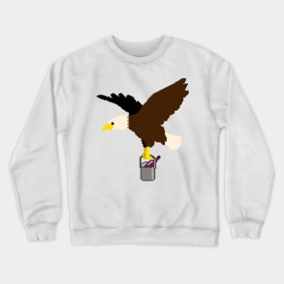 Eagle delivering a bottle of wine Crewneck Sweatshirt